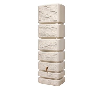 4Rain Regenton Slim 350 liter - Stone Decor - Beige