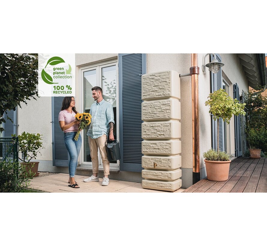 Regenton Slim 350 liter - Stone Decor - Beige