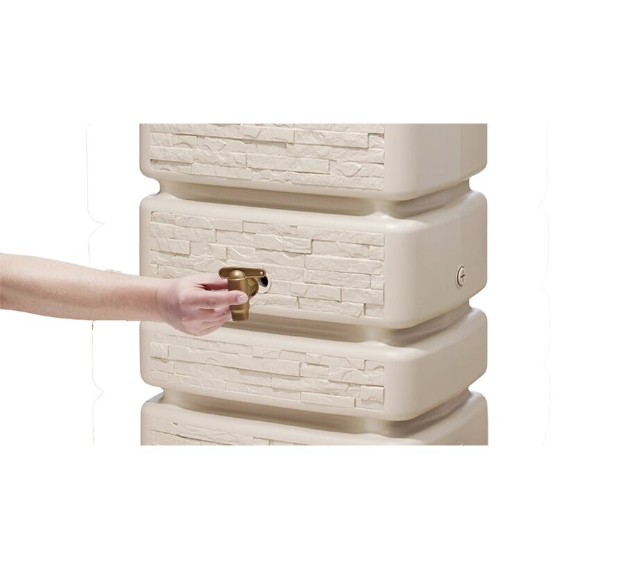 Regenton Slim 350 liter - Stone Decor - Beige