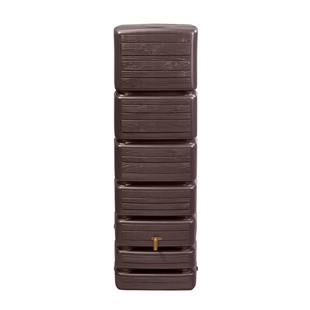 4Rain Regenton Slim - Wood Decor Dark - 350 Liter