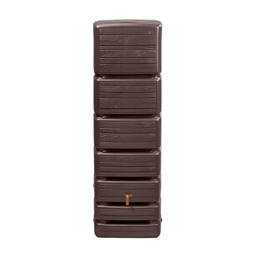4Rain Regenton Slim - Wood Decor Dark - 350 Liter