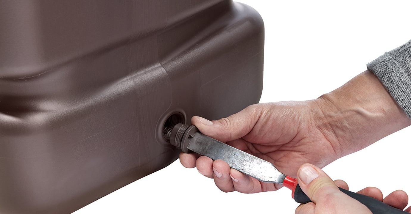 4Rain Regenton Slim - Wood Decor Dark - 350 Liter