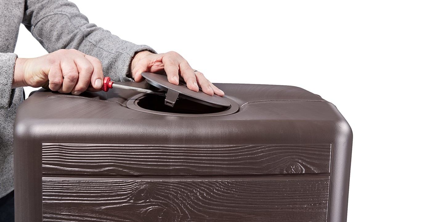 4Rain Regenton Slim - Wood Decor Dark - 350 Liter