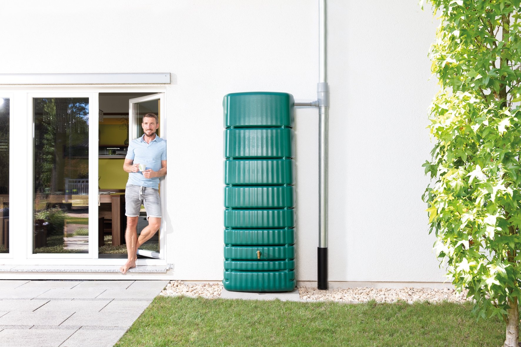 4Rain Regenton Slim Groen 350 liter