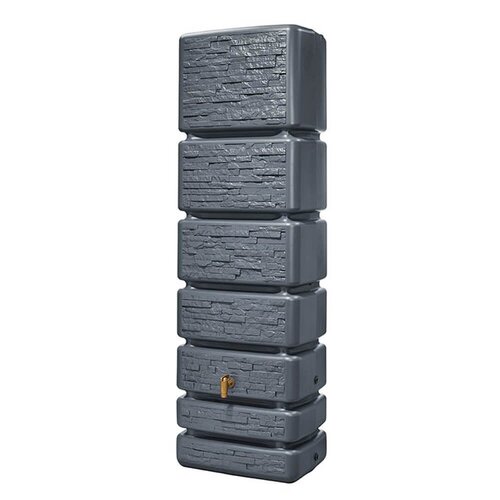 4Rain Regenton Slim 350 liter - Stone Decor - Antraciet