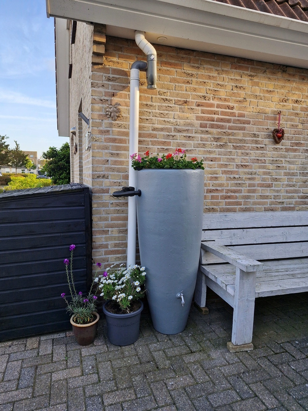 Garantia Regenton met Plantenbak 2 in 1 Grijs 300 liter