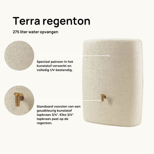 Garantia Terra Regenton - 275 liter - Zandbeige