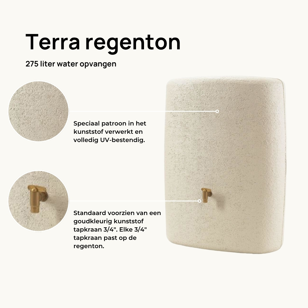 Garantia Terra Regenton - 275 liter - Zandbeige