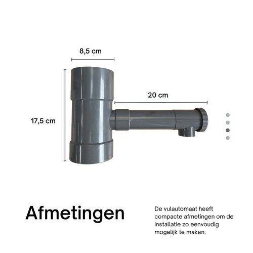 Meuwissen Agro Regenton vulautomaat - 80 mm - Grijs - Afsluiter