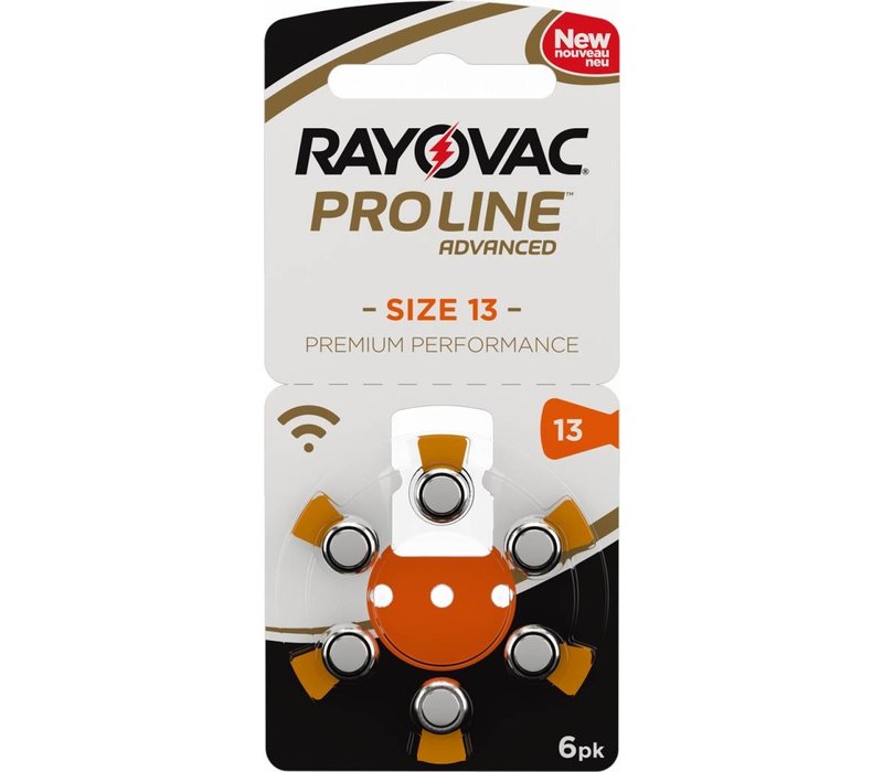 Rayovac 13 Orange (PR48) ProLine Advanced Premium Performance  (Packung/6) - 20 Päckchen (120 Batterien)