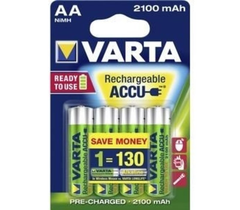 Varta AA 2100mAh rechargeable (HR6) - 1 Packung (4 Batterien)