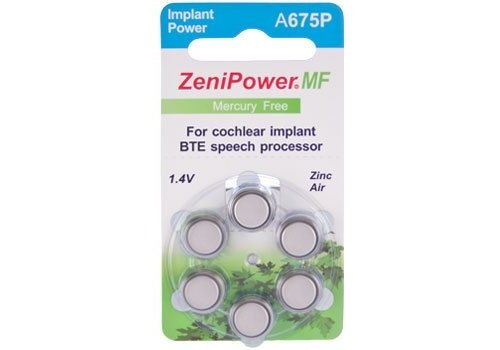 ZeniPower ZeniPower A675P für Cochlear Implantat - 100 Päckchen