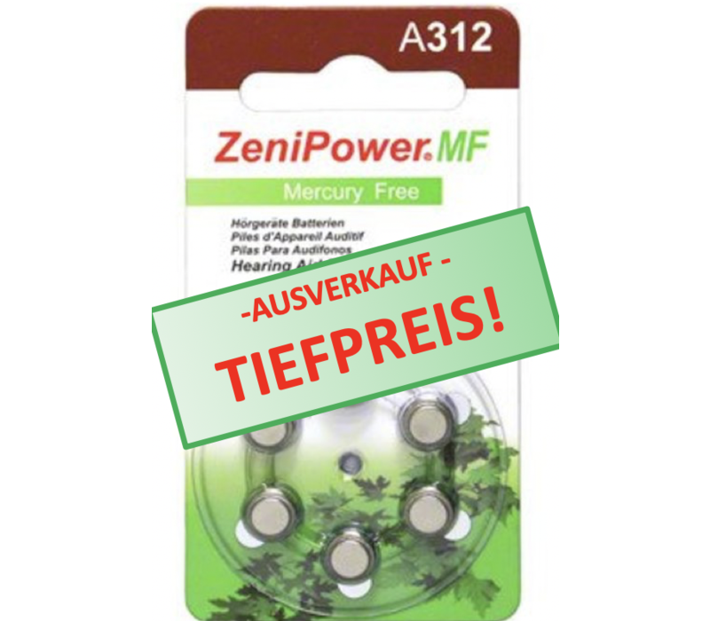 ZeniPower A312 Braun (PR41) - 1 Päckchen (6 Batterien)