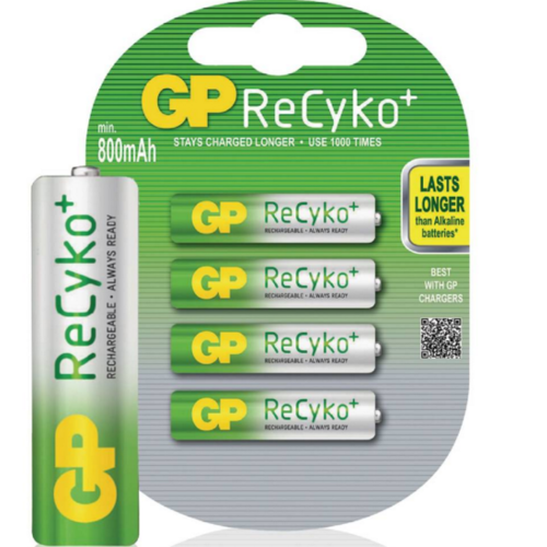 GP GP AAA 800mAh ReCyko+ (rechargeable) (HR03) - 1 pack (4 batteries)
