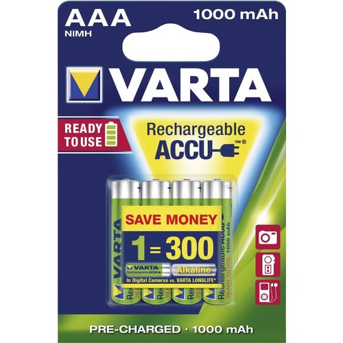 Varta Varta AAA 1000mAh rechargeable (HR03) - 1 pack (4 batteries)