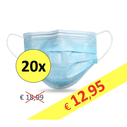 Face mask(Disposable mask) GB/T-32610-standard, mouth mask 3-layer, 20 pieces Face mask(Disposable mask) GB/T-32610-standard, mouth mask 3-layer, 20 pieces