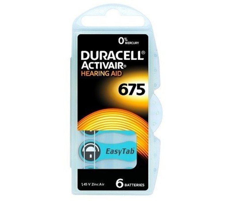 Duracell 675 (PR44) Activair EasyTab - 10 blisters (60 batteries)