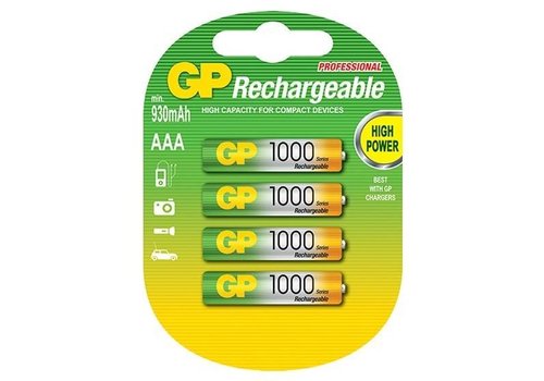 GP GP AAA 1000mAh rechargeable (HR03) - 1 collis (4 piles)