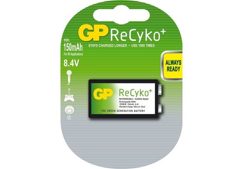 GP GP 9V (8.4V) 150mAh ReCyko+ (rechargeable) - 1 collis (1 pile)