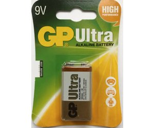 Battery 6LR61, 9V, Ultra Plus Alkaline, 1 pcs., GP 