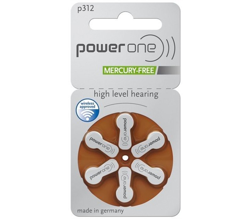 PowerOne p312 (PR41) – 10 blisters (60 batteries)