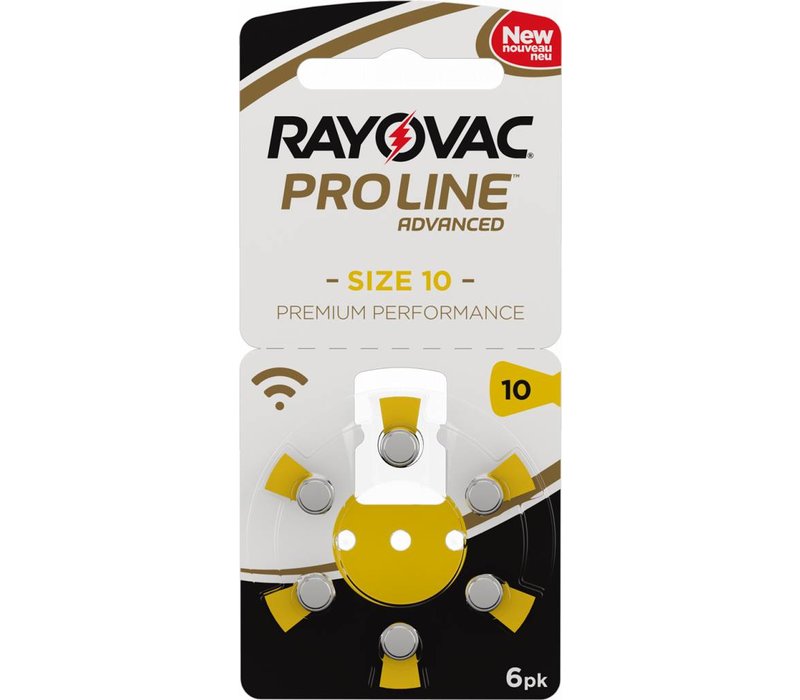 Rayovac 10 (PR70) ProLine Advanced Premium Performance (6 Pack) – 20 blisters (120 batteries)