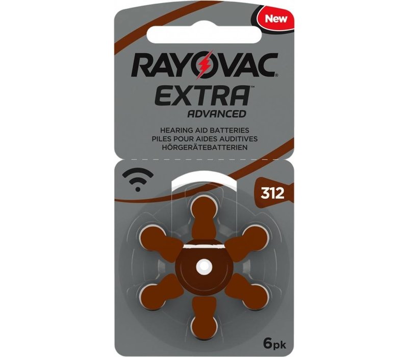 Rayovac 312 (PR41) Extra Advanced – 20 blisters (120 batteries)