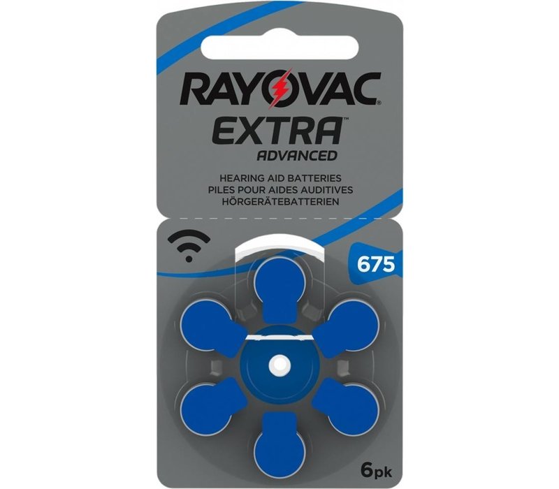 Rayovac 675 (PR44) Extra Advanced – 1 blister (6 batteries)