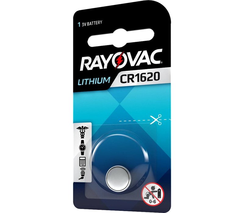Rayovac Lithium CR1620 3V knoopcel Blister 1 - 1 pakje