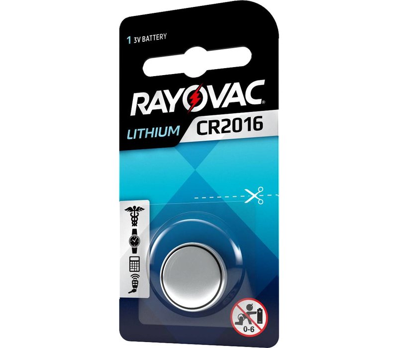 Rayovac Lithium CR2016 3V knoopcel Blister 1 - 1 pakje