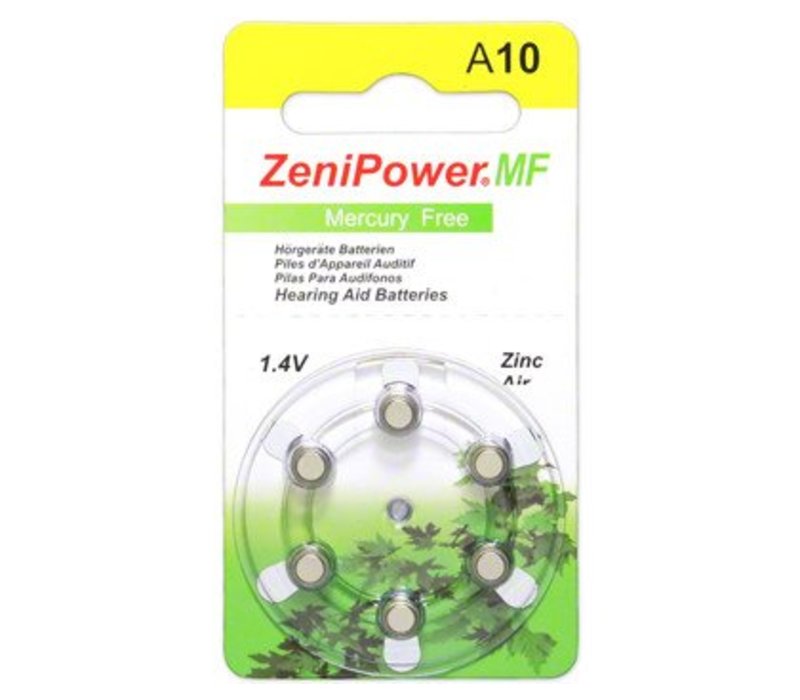 ZeniPower A10 - 1 blister (6 batteries)
