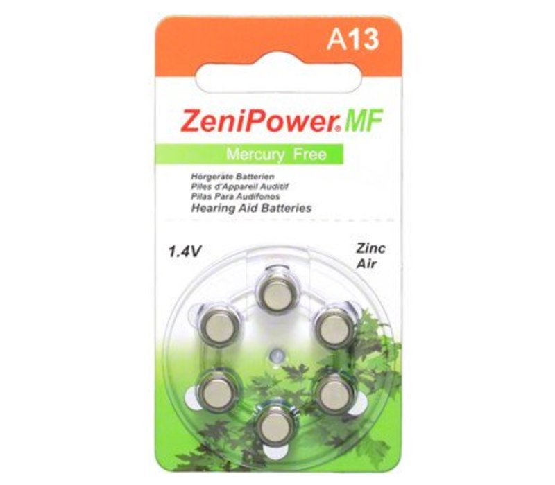 ZeniPower A13 - 1 colis (6 piles)