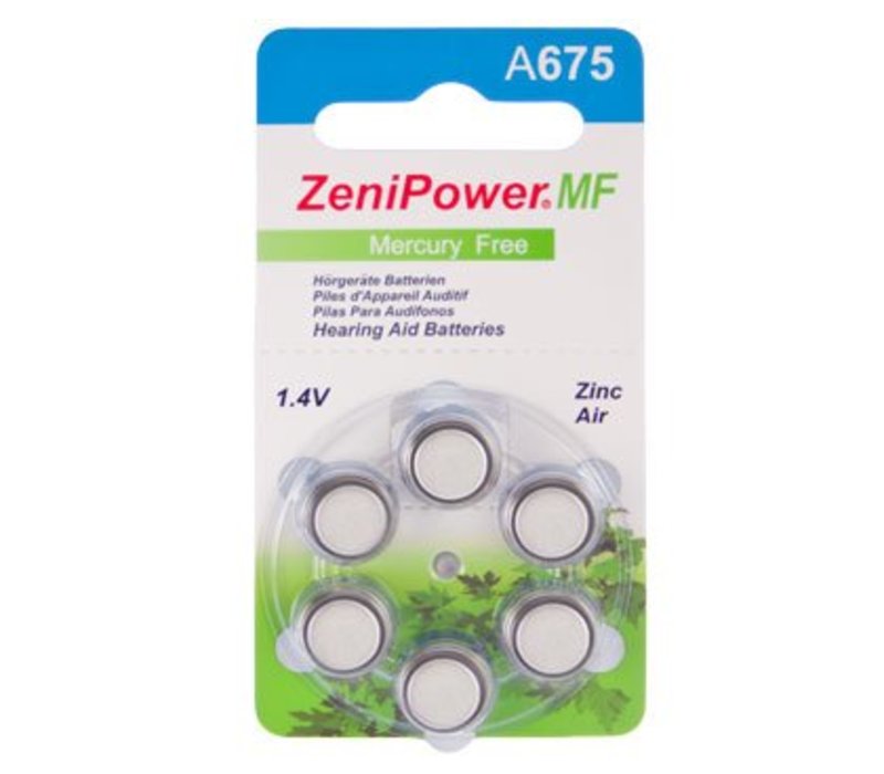 ZeniPower A675 – 1 blister (6 batteries)
