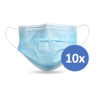 Face mask type II, mouth mask 3-layer, 10 pieces. Single use with earring.