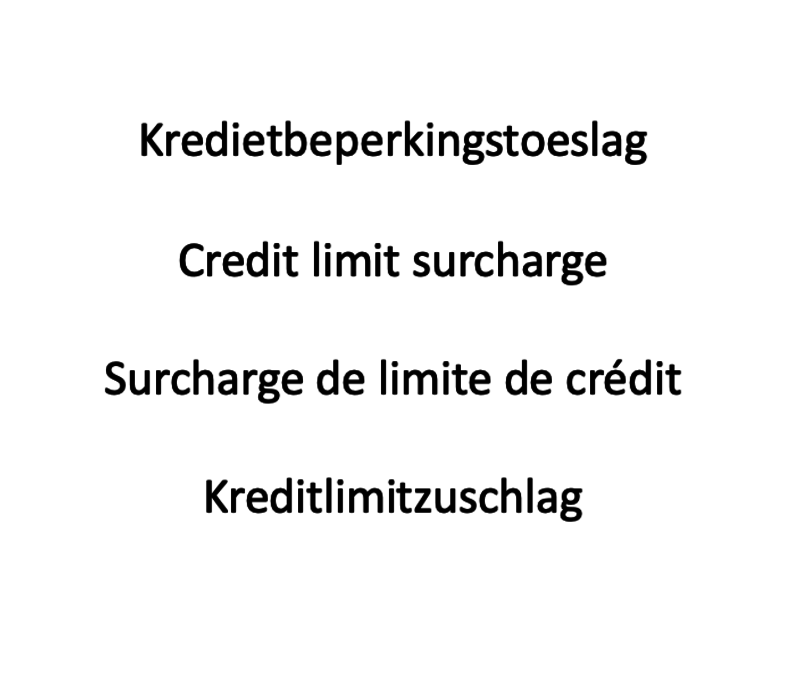 Surcharge de limite de crédit