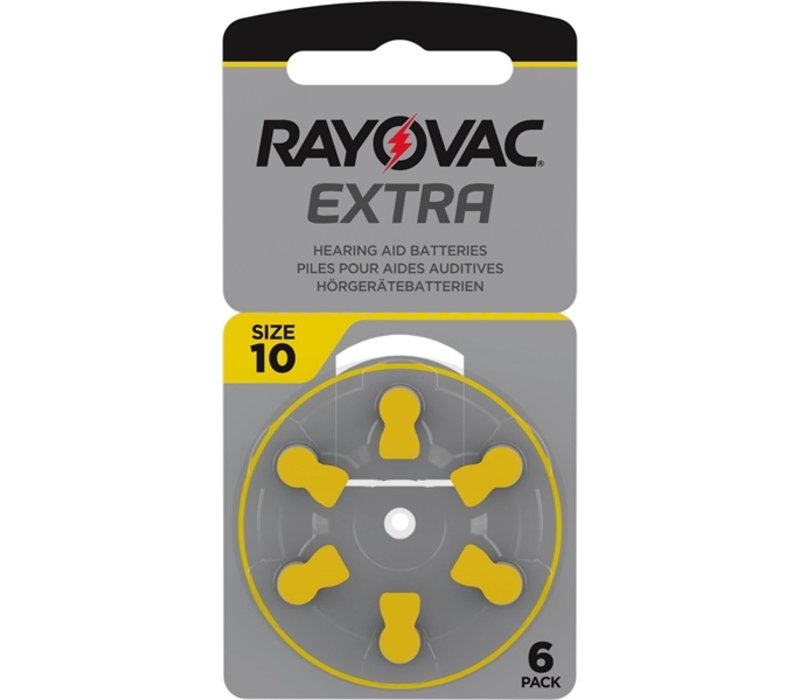 Rayovac 10 (PR70) Extra Advanced – 1 blister (6 batteries)