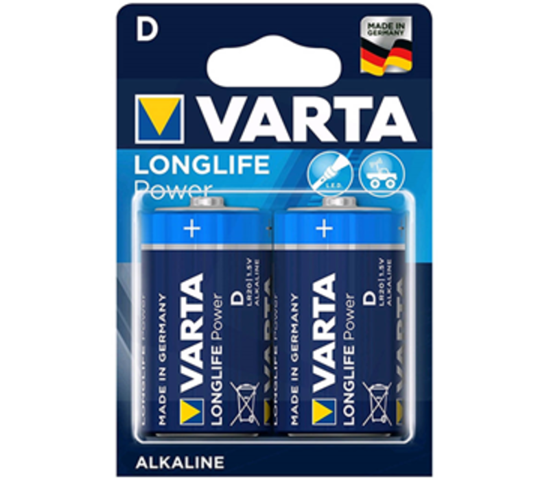 Varta Longlife power alkaline D - 1 collis - 2 piles