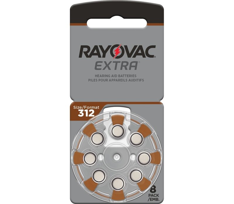 Rayovac 312 (PR41) Extra (8 pack) - 1 colis (8 piles)