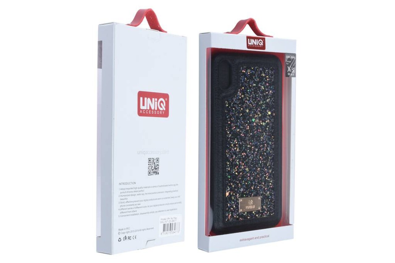 UNIQ Accessory UNIQ Accessory iPhone Xs Max Hard Case Backcover glitter - Zwart UNIQ Accessory UNIQ Accessory iPhone Xs Max Hard Case Backcover glitter - Zwart