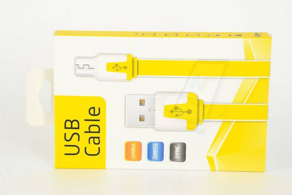 Imitate Micro USB Kabel - Geel, foto 2 van 2