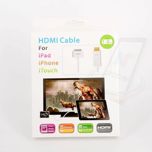 Apple iPad iPhone iTouch 30-pin to HDMI kabel - Wit