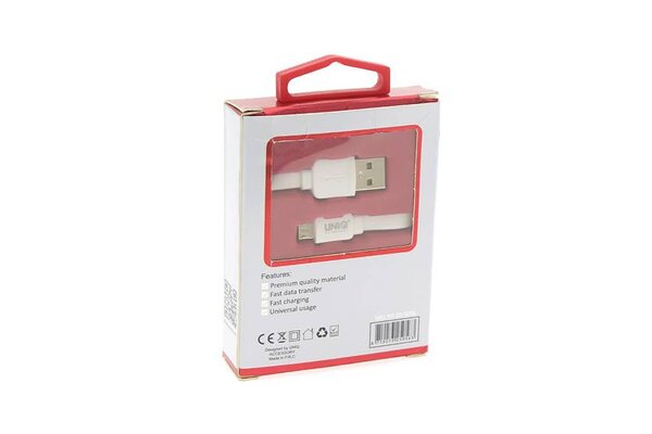 UNIQ Accessory Micro USB Kabel 1m UNIQ Accessory 2.1A Wit (8719273250563 ) UNIQ Accessory Micro USB Kabel 1m UNIQ Accessory 2.1A Wit (8719273250563 )