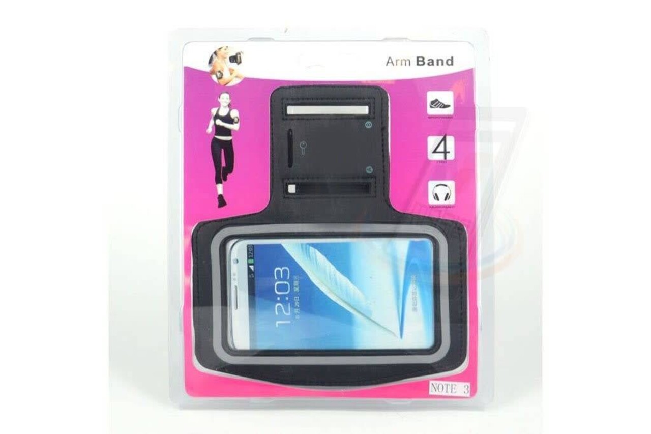Samsung Galaxy Note 3 - N9000 - Sportief Armband - Zwart Samsung Galaxy Note 3 - N9000 - Sportief Armband - Zwart