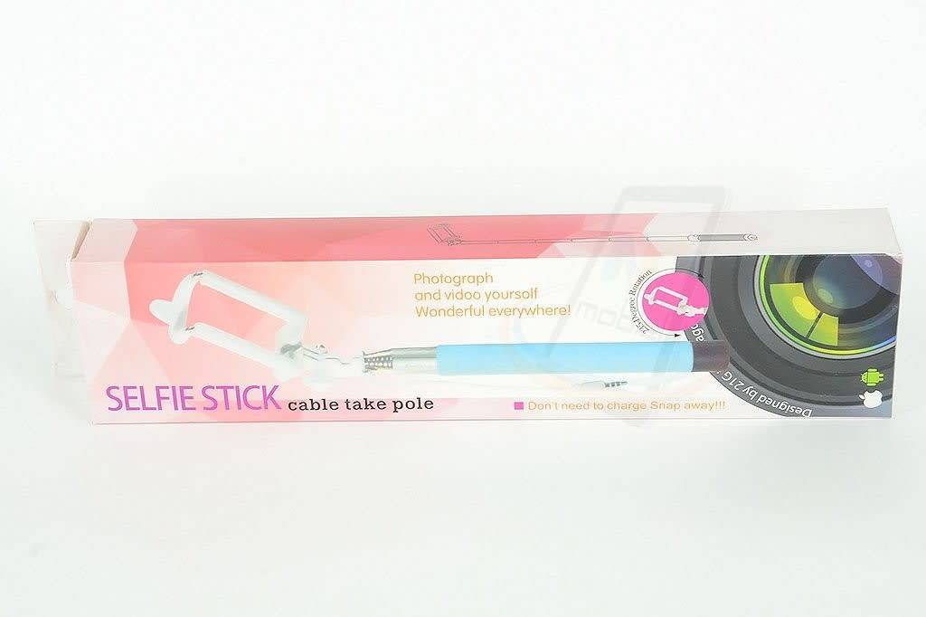 Selfie Stick with snap button function - White, foto 2 van 2