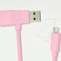 2in1 Imitatie Micro USB Kabel - Roze