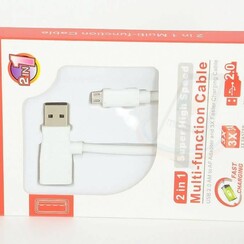 2in1 Imitatie Micro USB Kabel - Wit