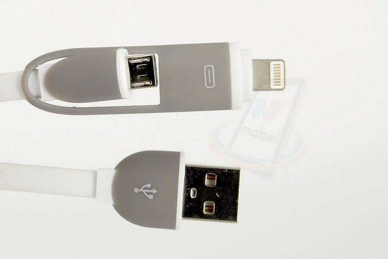 Imitatie 2 in 1 USB Kabel - Wit Imitatie 2 in 1 USB Kabel - Wit