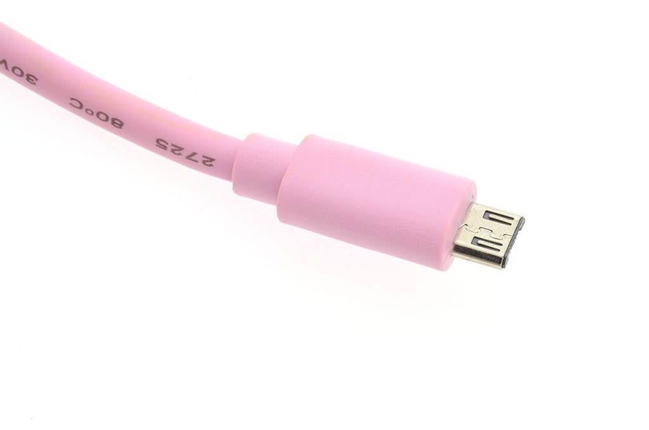 Micro USB 3 m datakabel - Roze Micro USB 3 m datakabel - Roze