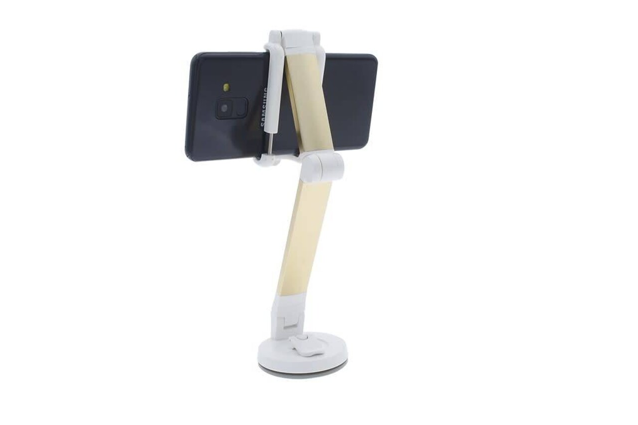 Flexibel Goud Telefoonhouder auto - Universele telefoonhouder Zuignap -Veilig Bellen en Navigeren - Kunststof Flexibel Goud Telefoonhouder auto - Universele telefoonhouder Zuignap -Veilig Bellen en Navigeren - Kunststof