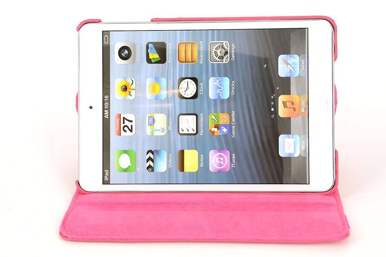 Apple iPad Mini 2-3 Roze - Book Case Tablethoes- 360 Graden Draaibaar Apple iPad Mini 2-3 Roze - Book Case Tablethoes- 360 Graden Draaibaar